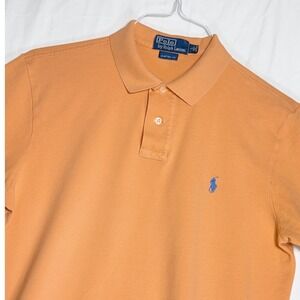 Polo Ralph Lauren Mens Custom Fit Orange Short Sleeve Polo Shirt Size L